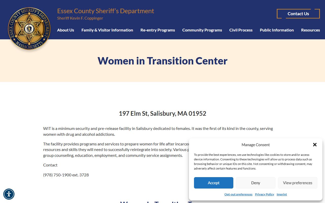 Official Women in Transition Center facility page